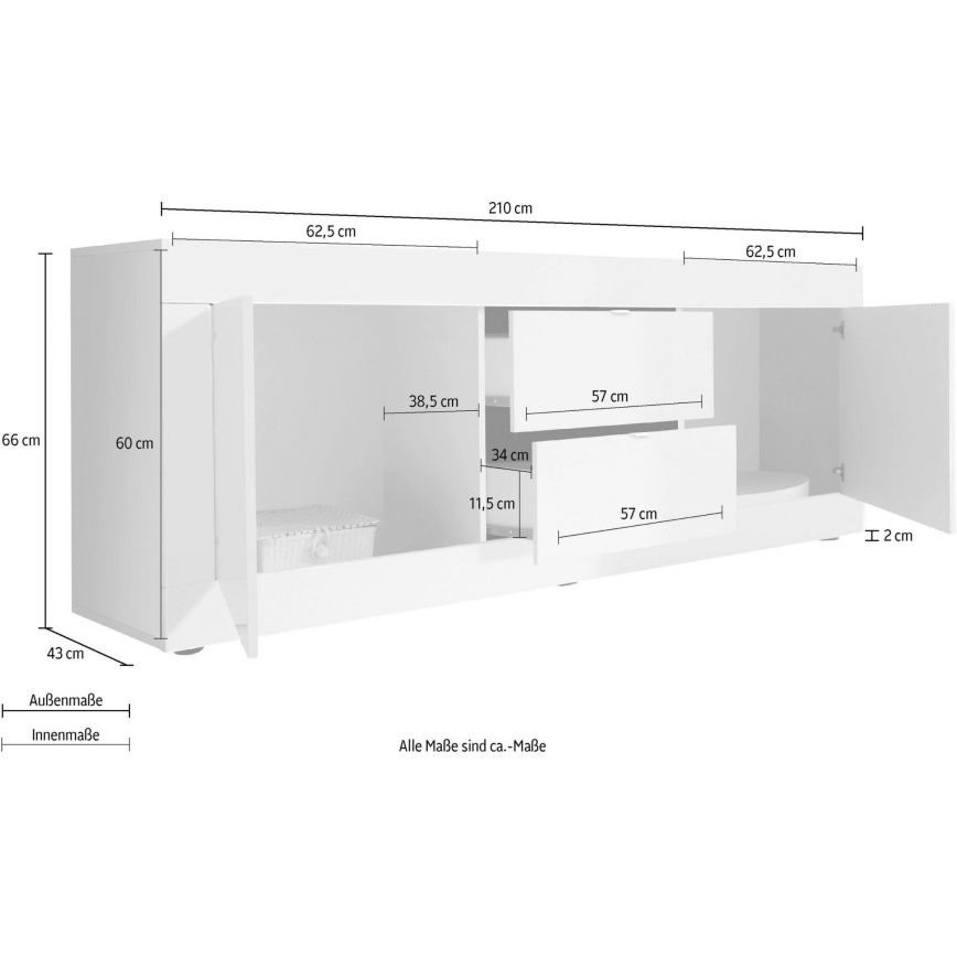 Συρταριέρα NERILA λευκή/καφέ