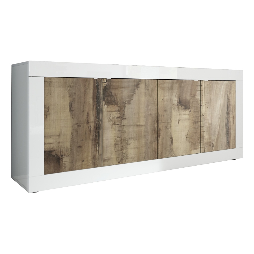 Συρταριέρα NERILA λευκή/καφέ