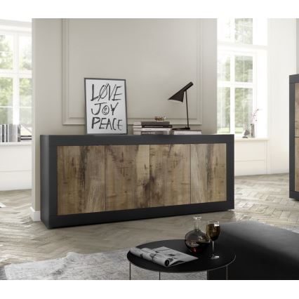 Συρταριέρα NERILA μαύρη/καφέ