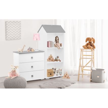 Συρταριέρα PABIS 87x83 εκ. λευκή/γκρι