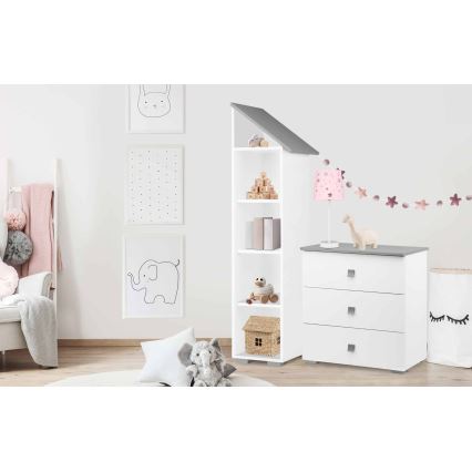 Συρταριέρα PABIS 87x83 εκ. λευκή/γκρι