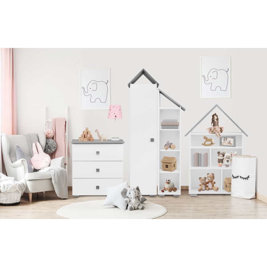 Συρταριέρα PABIS 87x83 εκ. λευκή/γκρι