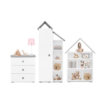 Συρταριέρα PABIS 87x83 εκ. λευκή/γκρι