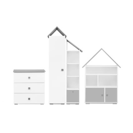 Συρταριέρα PABIS 87x83 εκ. λευκή/γκρι