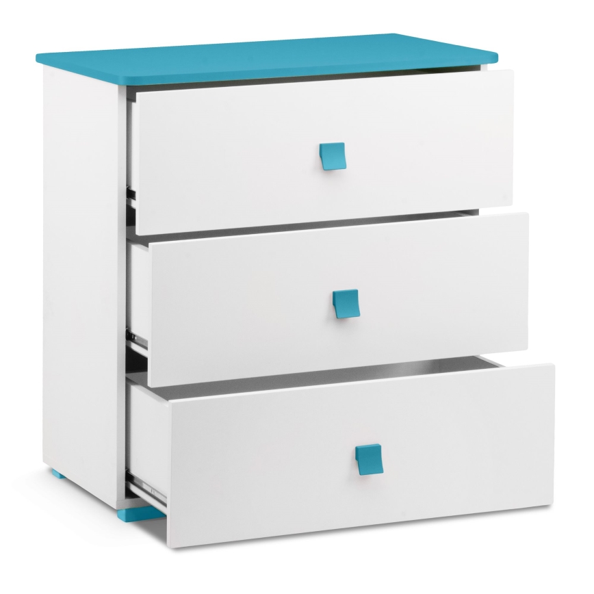 Συρταριέρα PABIS 87x83 εκ. λευκή/μπλε