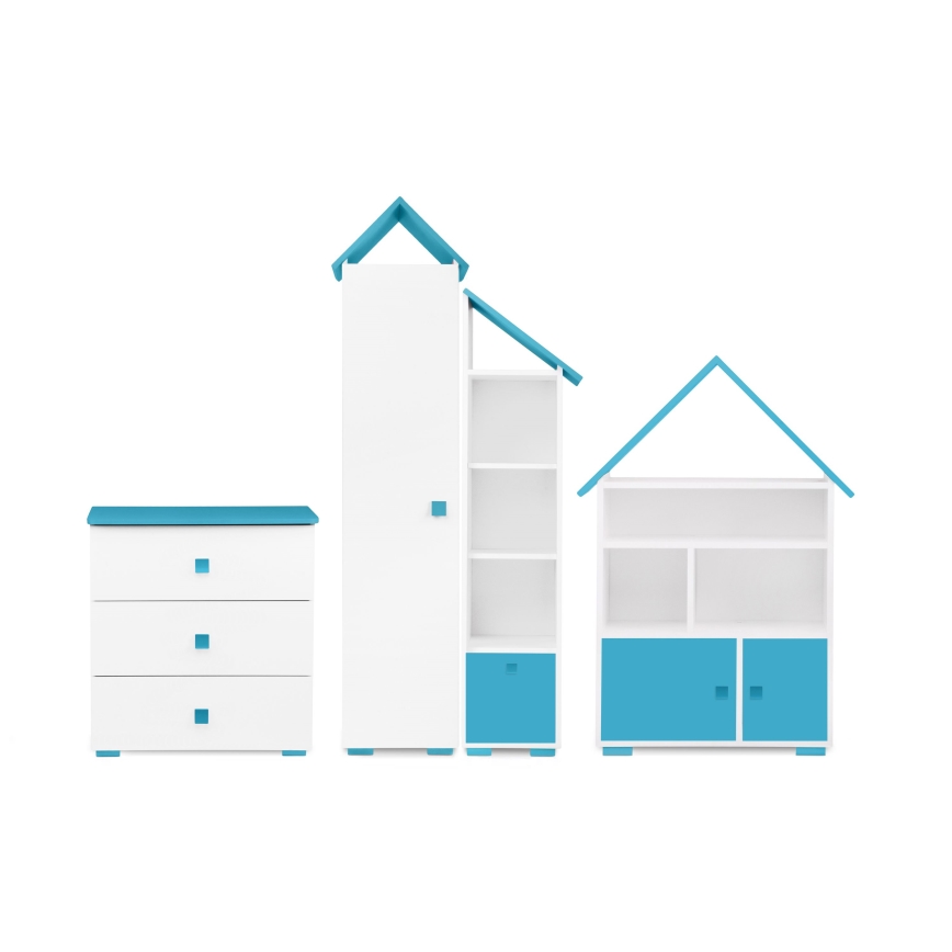 Συρταριέρα PABIS 87x83 εκ. λευκή/μπλε