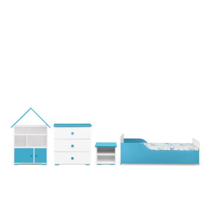 Συρταριέρα PABIS 87x83 εκ. λευκή/μπλε