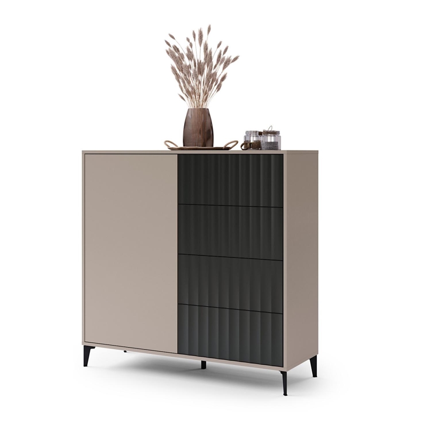 Συρταριέρα RONJA σε απόχρωση ταουπέ/μαύρο