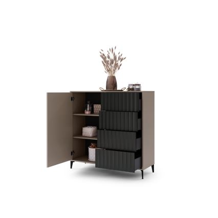 Συρταριέρα RONJA σε απόχρωση ταουπέ/μαύρο