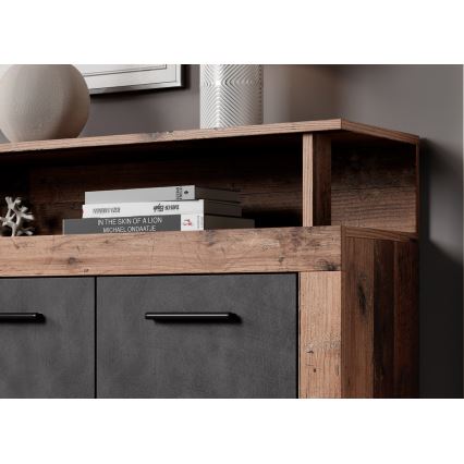 Συρταριέρα RUNA 190x96x32 εκ., σκούρο καφέ/ανθρακί