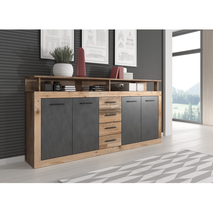 Συρταριέρα RUNA ανοιχτό καφέ/ανθρακί