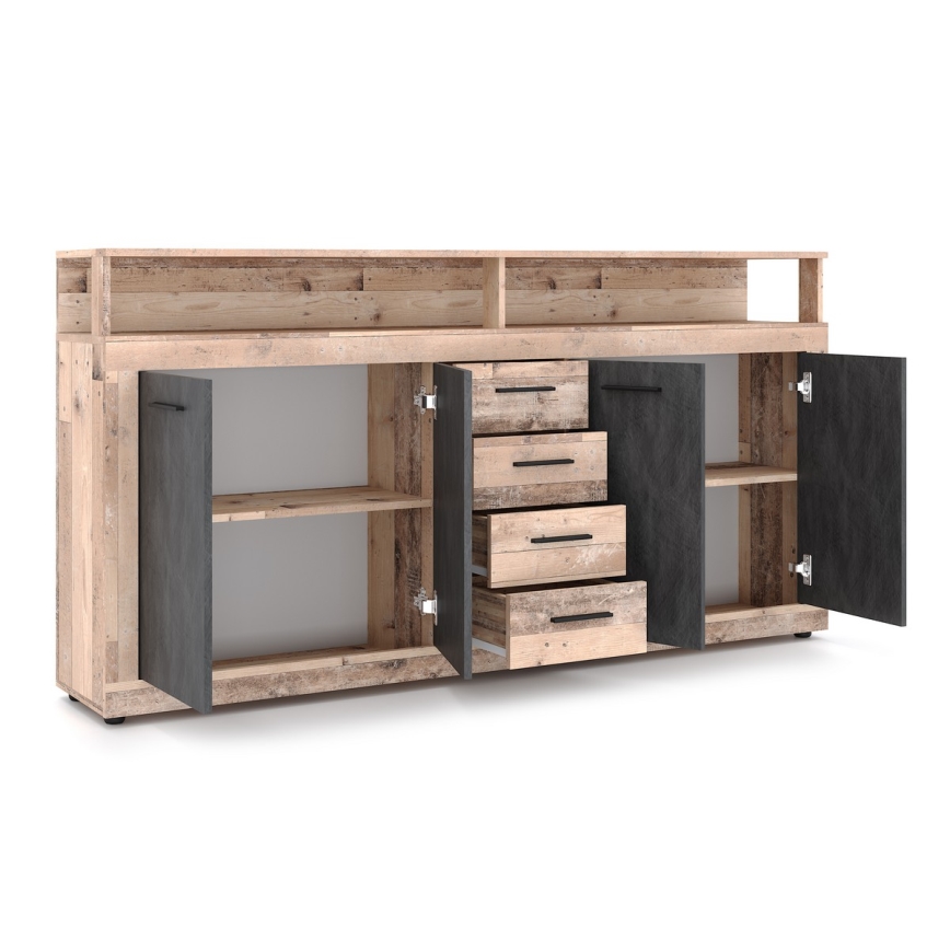 Συρταριέρα RUNA ανοιχτό καφέ/ανθρακί