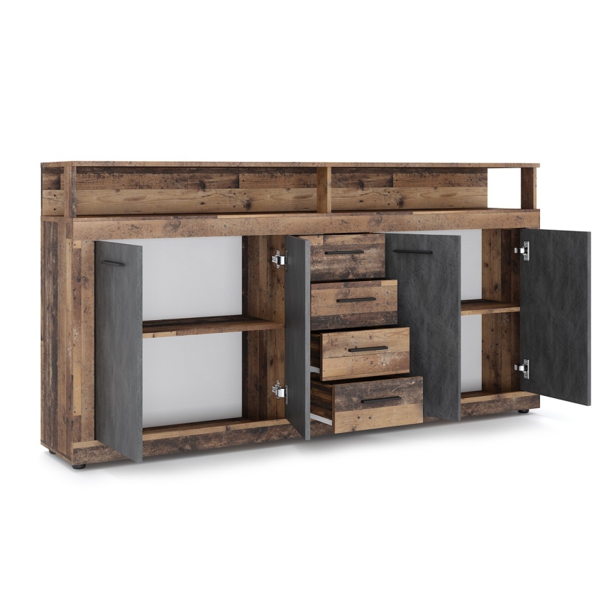 Συρταριέρα RUNA σκούρο καφέ/ανθρακί