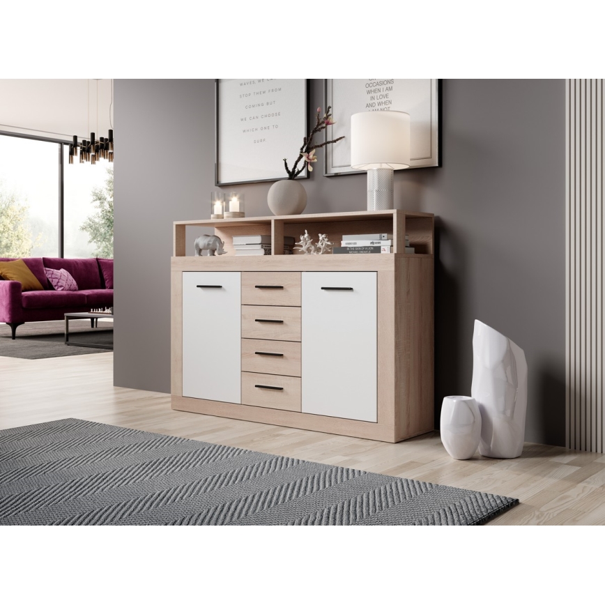 Συρταριέρα RUNA σε απόχρωση Sonoma δρυς/λευκό