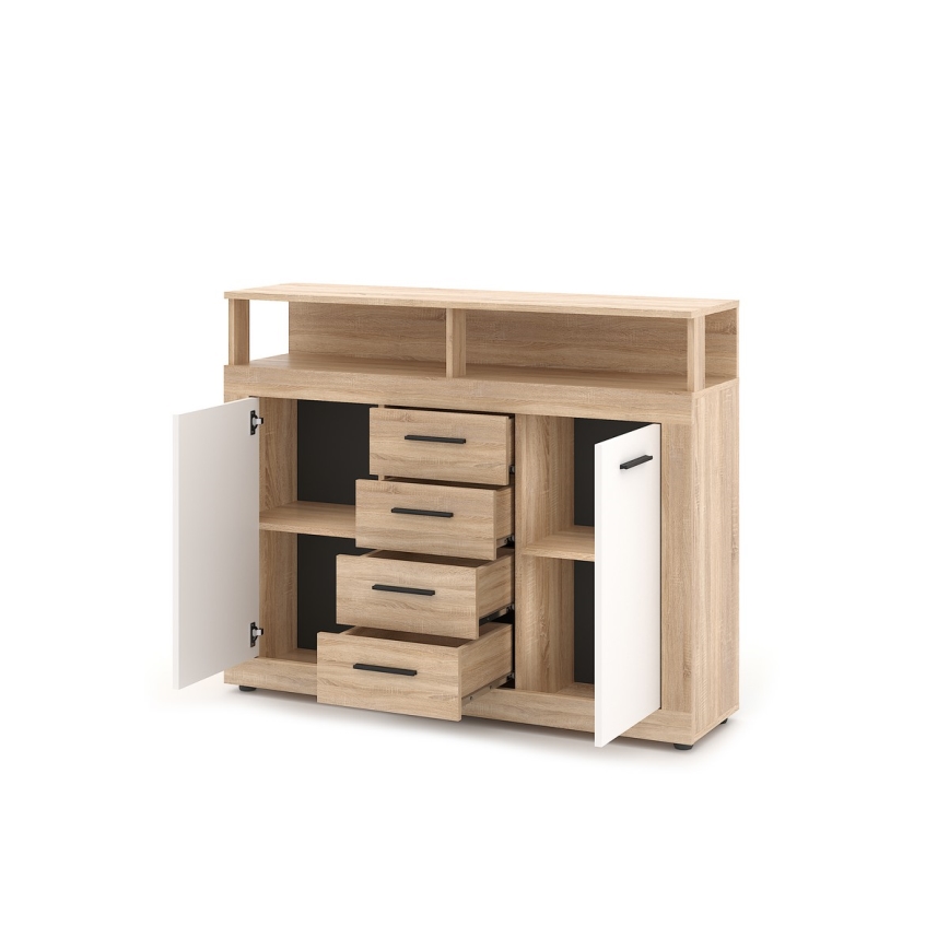 Συρταριέρα RUNA σε απόχρωση Sonoma δρυς/λευκό