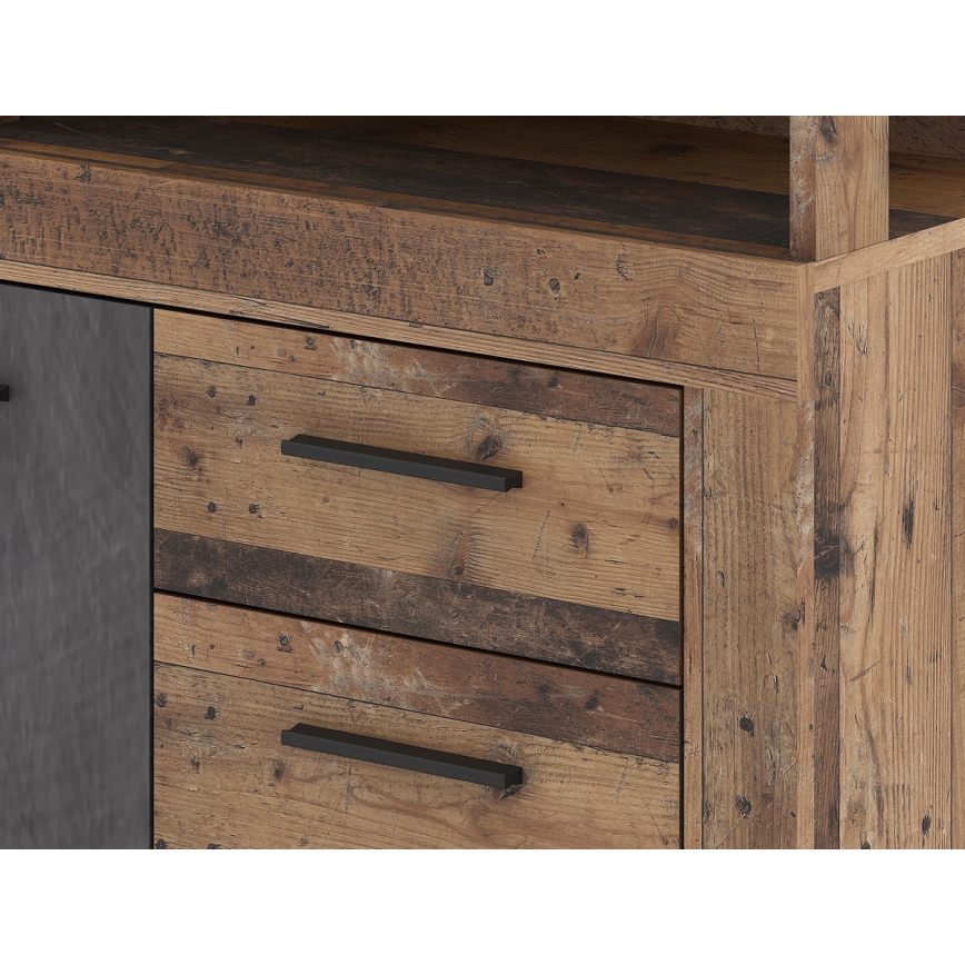 Συρταριέρα RUNA σε σκούρο καφέ/ανθρακί