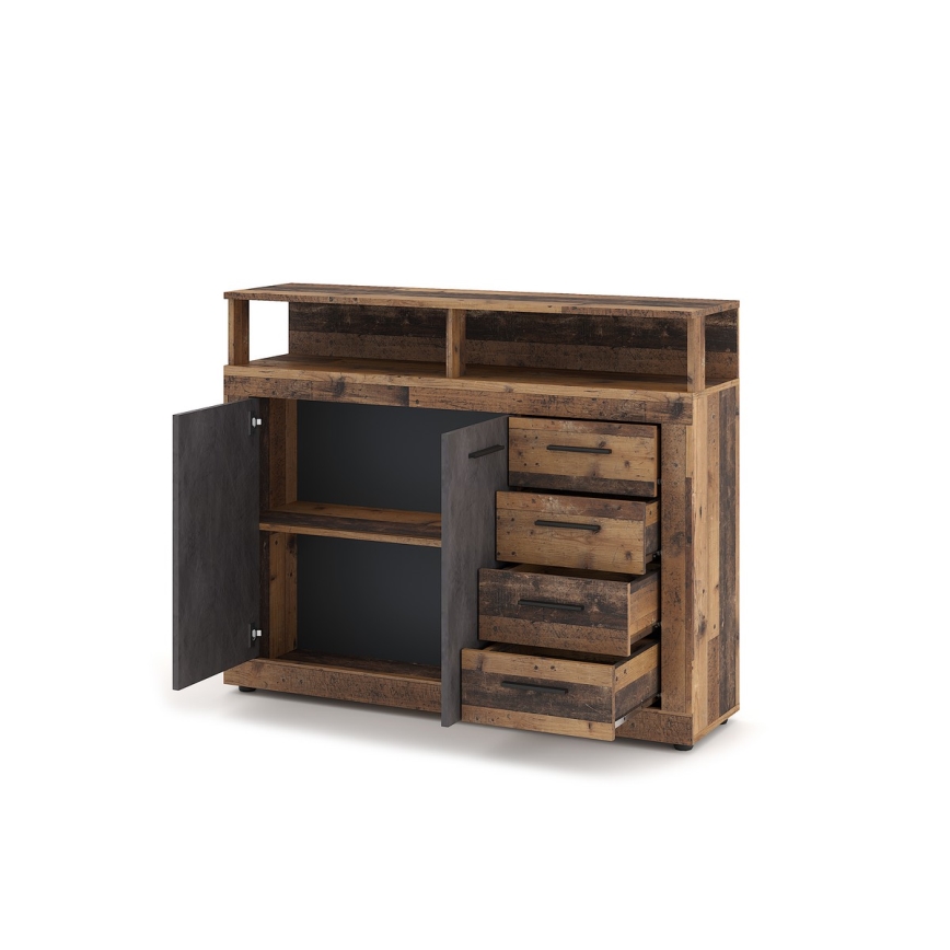 Συρταριέρα RUNA σε σκούρο καφέ/ανθρακί