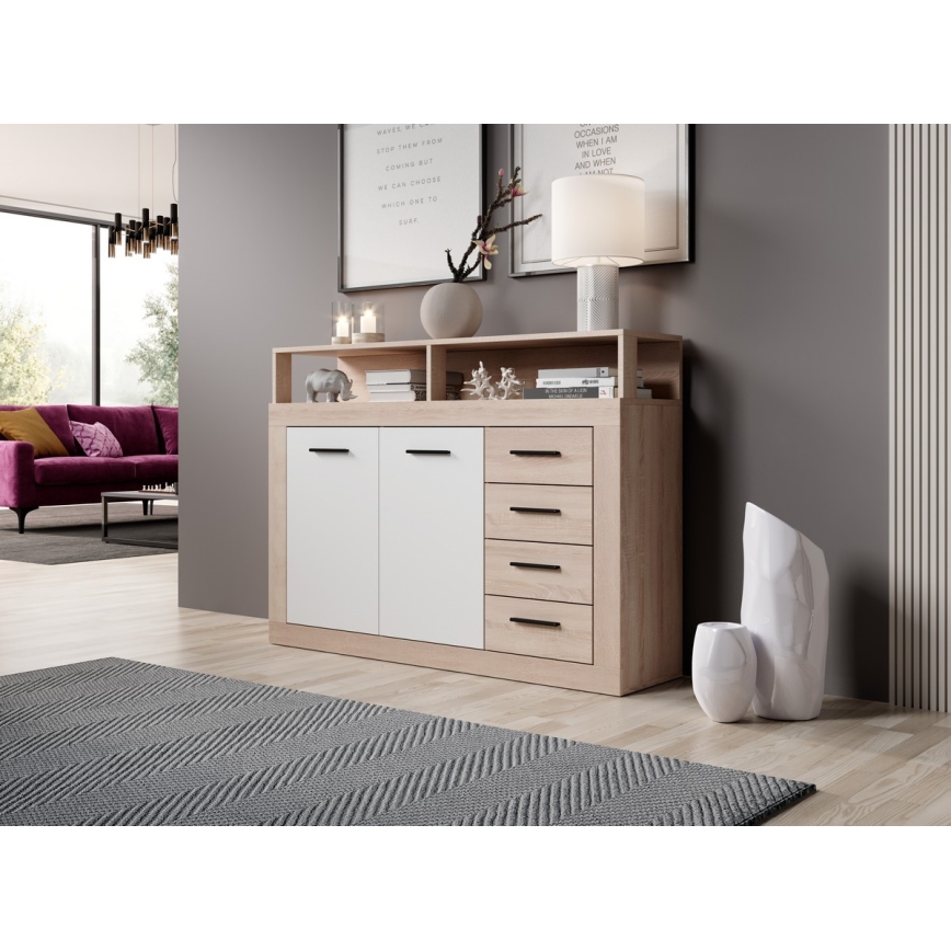 Συρταριέρα RUNA Sonoma δρυς/λευκή