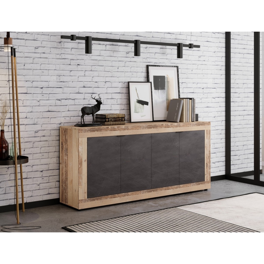 Συρταριέρα RUNEA ανοιχτό καφέ/ανθρακί