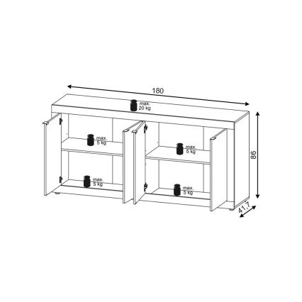 Συρταριέρα RUNEA ανοιχτό καφέ/ανθρακί