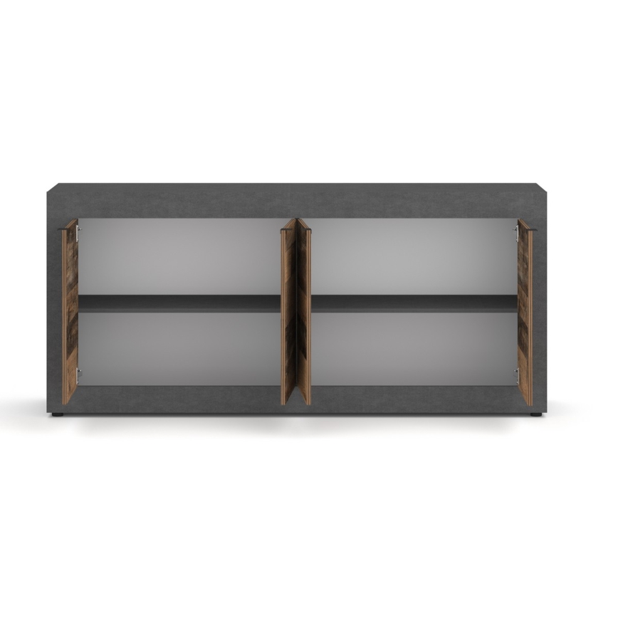 Συρταριέρα RUNEA σκούρο καφέ/ανθρακί