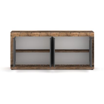 Συρταριέρα RUNEA σκούρο καφέ/ανθρακί