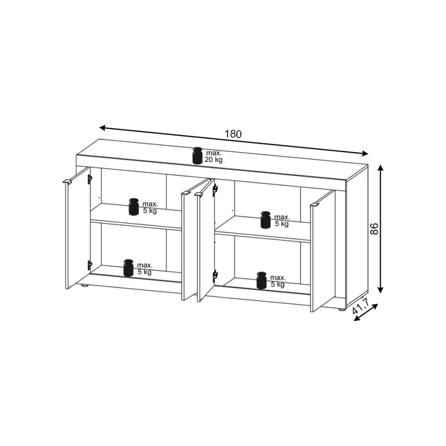 Συρταριέρα RUNEA δρυς sonoma/λευκή