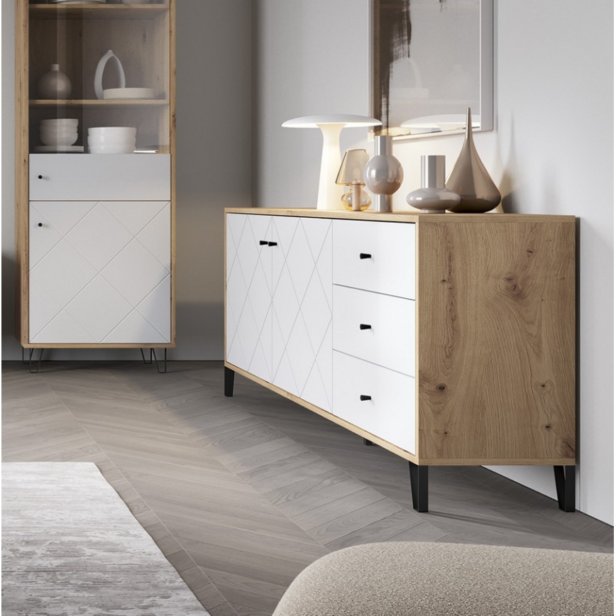 Συρταριέρα SULA artisan δρυς/λευκή