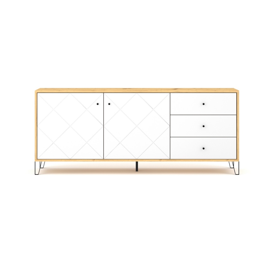 Συρταριέρα SULA artisan δρυς/λευκή