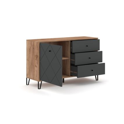 Συρταριέρα SULA δρυς craft/μαύρη