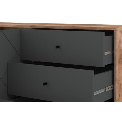 Συρταριέρα SULA δρυς craft/μαύρη