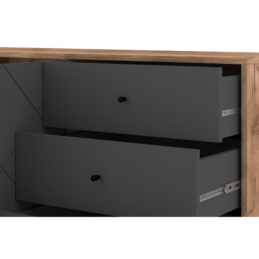 Συρταριέρα SULA δρυς craft/μαύρη