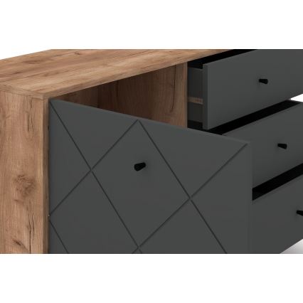 Συρταριέρα SULA δρυς craft/μαύρη