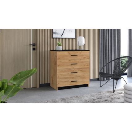 Συρταριέρα TIMON δρυς craft/μαύρο