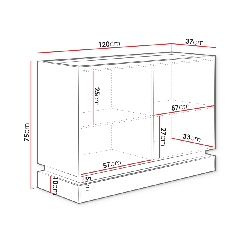 Συρταριέρα ZARPANT 120x75 cm μπεζ/δρυς Cremona