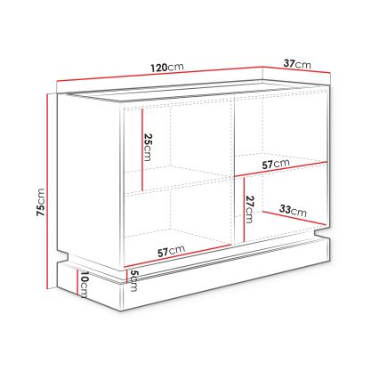 Συρταριέρα ZARPANT 75x120 cm μπεζ/δρυς cremona