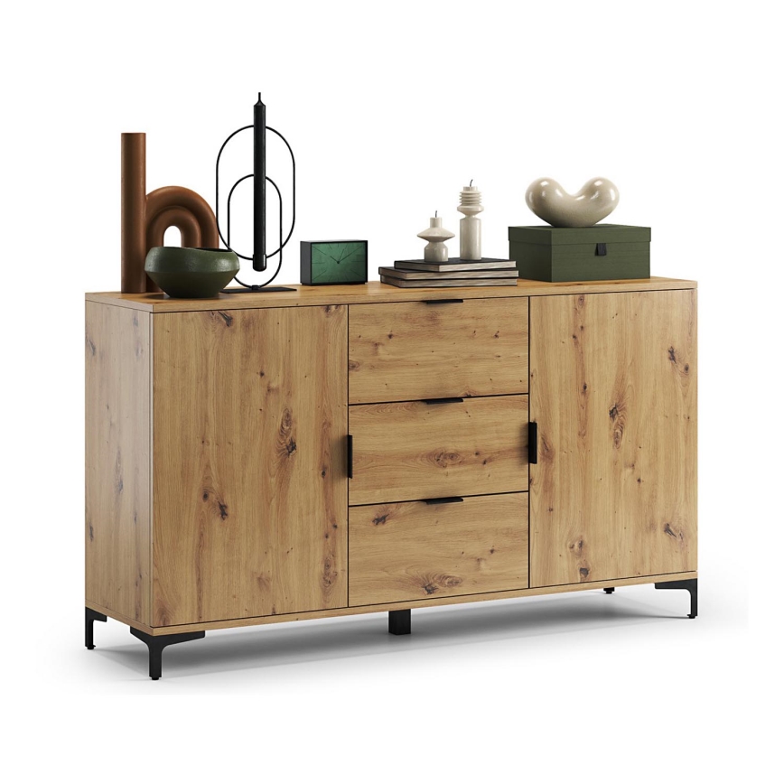 Συρταριέρα με συρτάρια και πόρτες LORA σε απόχρωση artisan δρυς