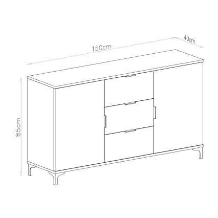 Συρταριέρα με συρτάρια και πόρτες LORA, μπεζ