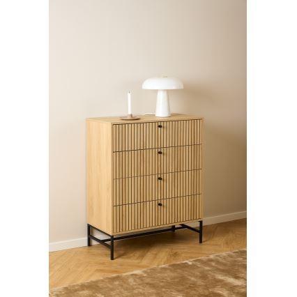 Συρταριέρα με συρτάρια OLIVIA, σε απόχρωση δρυός