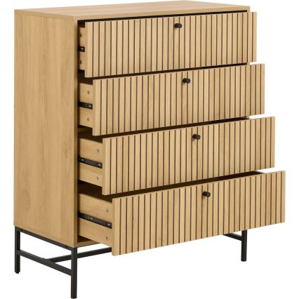 Συρταριέρα με συρτάρια OLIVIA, σε απόχρωση δρυός