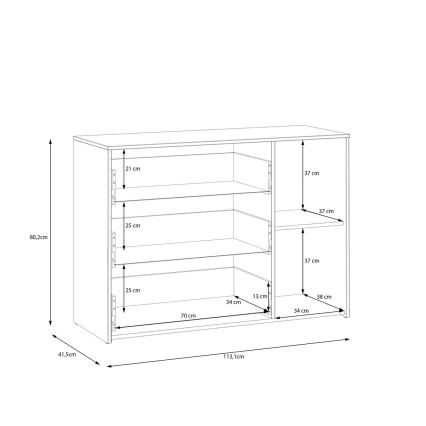 Συρταριέρα με συρτάρια URO artisan δρυς/ λευκή