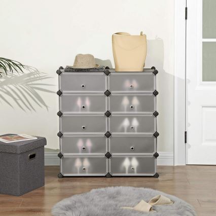 Συναρμολογούμενη ραφιέρα με συρτάρια BOXIFY, μαύρη