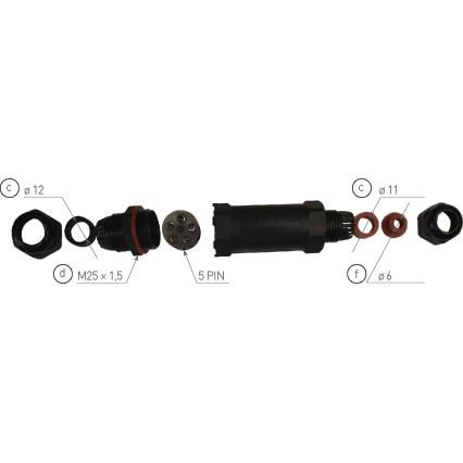 Σύνδεσμος καλωδίων CSJ 250V/16A IP68 5x1,5 mm²