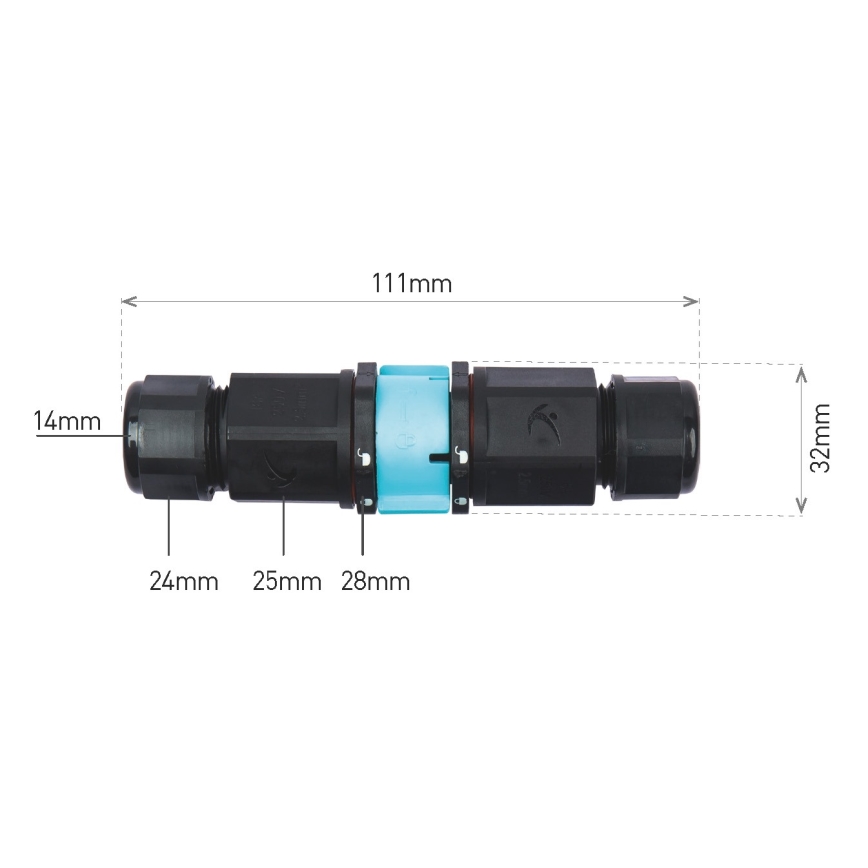 Σύνδεσμος καλωδίων CTL 250V/16A IP68 3x2,5 mm²