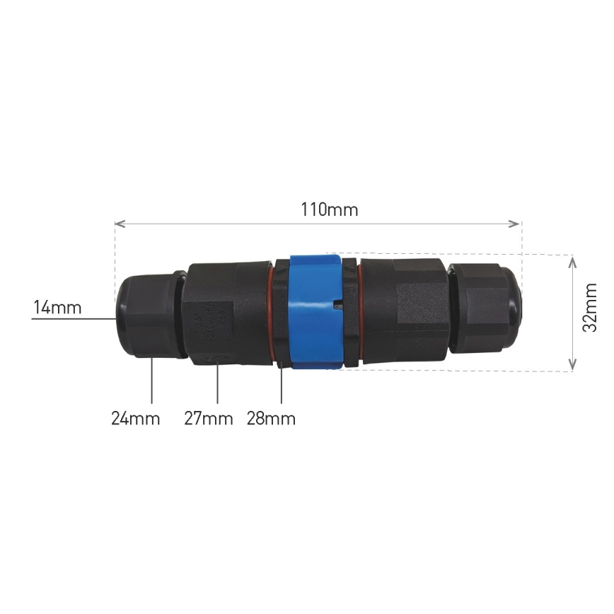 Σύνδεσμος καλωδίων CTL 250V/16A IP68 5x2,5 mm²