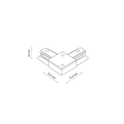 Σύνδεσμος ράγας για σποτ μονοφασικός Τ TRACER γωνιακός μαύρο
