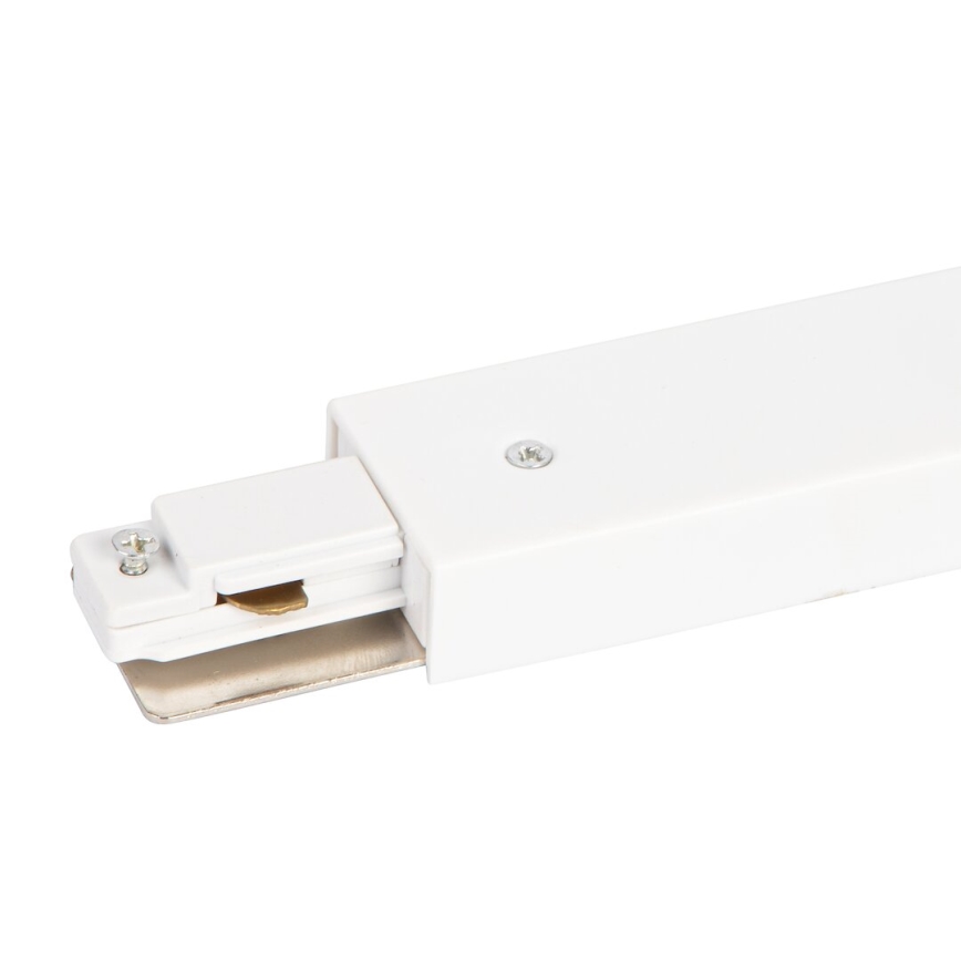 Σύνδεσμος - γωνία ραγα για φωτιστικά σποτ ράγας 1-φασική σε ευθεία γραμμή + τροφοδοτικό λευκό