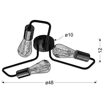 Συνδεδεμένο πολύφωτο HERPE 3xE27/60W/230V