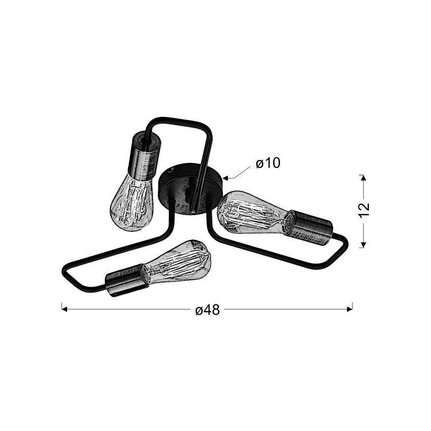 Συνδεδεμένο πολύφωτο HERPE 3xE27/60W/230V