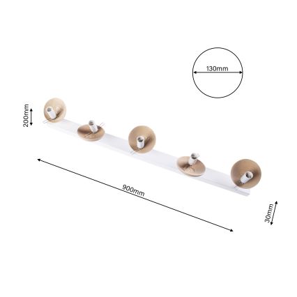 Συνδεδεμένο πολύφωτο SFERA WOOD 5xE14/40W/230V